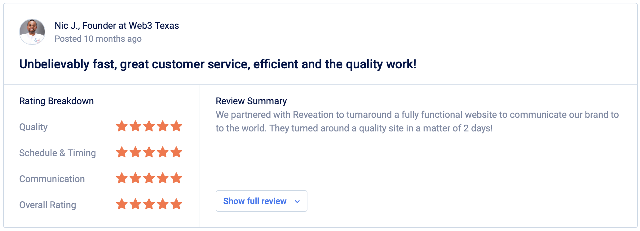 Reveation Labs' Client Review